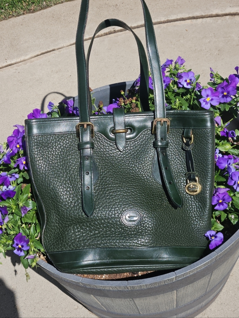 Dooney and Bourke AWL Green Leather Bucket Tote Bag DOONEY BOURKE All Weather 